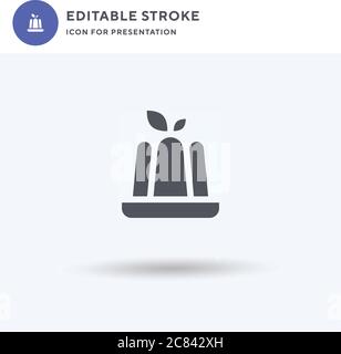 Pudding icon vector, filled flat sign, solid pictogram isolated on white, logo illustration. Pudding icon for presentation. Stock Vector