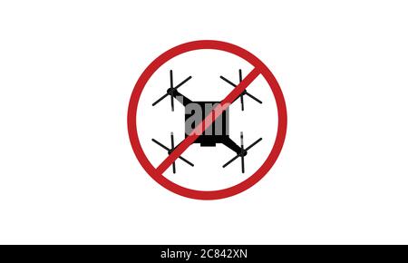 No drones vector sign ban symbol Stock Vector
