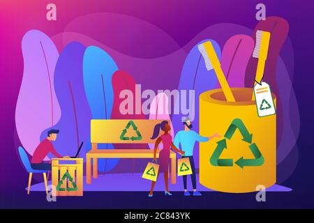 Waste free wood products concept vector illustration Stock Vector