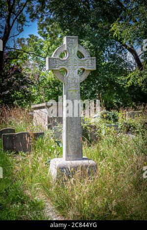 Headstones in St. Martins Church graveyard, Cheriton, Kent. Stock Photo