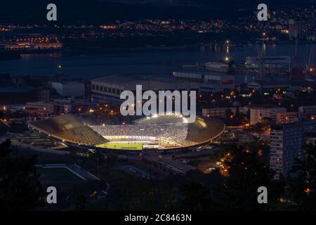 Split, Croatia - August 9 2018: Sunset over the Poljud Stadium, Hajduk Split  vs Steaua Bucharest in a UEFA Europa League qualifying game Stock Photo -  Alamy