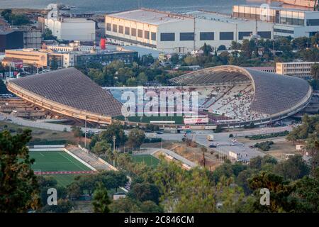 Split, Croatia - August 9 2018: Sunset over the Poljud Stadium, Hajduk Split  vs Steaua Bucharest in a UEFA Europa League qualifying game Stock Photo -  Alamy