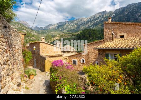 View over the traditional village of Fornalutx on the west coast of Mallorca Stock Photo