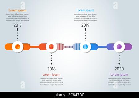 Colorful timeline infographic template for presentation, workflow, process. Stock Vector