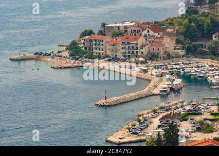 A panoramic view of the town of Podgora, on the Adriatic coast in Croatia. Stock Photo