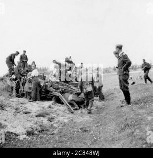 German FLAK unit in Orsha in Belarus in the Vitebsk Region Stock Photo