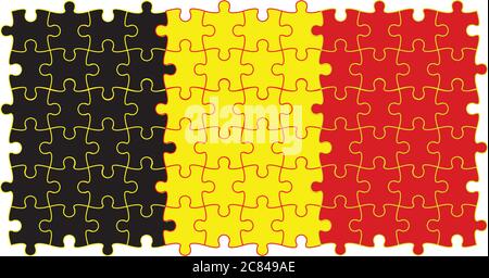 Belgium puzzle flag vector illustration Stock Vector