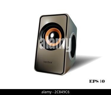 Vector illustration of desktop speaker on white background as an eps 10 file. Stock Vector