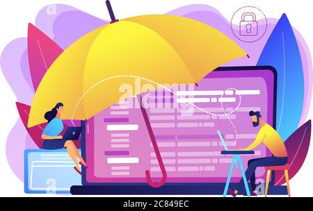 Cyber insurance concept vector illustration. Stock Vector