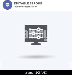 Adjustment icon vector, filled flat sign, solid pictogram isolated on white, logo illustration. Adjustment icon for presentation. Stock Vector