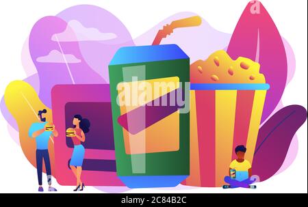 Snacking Behavior Vector Snacking non-stop isolated concept vector illustration. Mindless ...