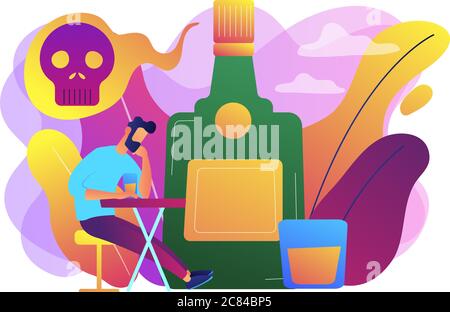 Drinking alcohol concept vector illustration. Stock Vector