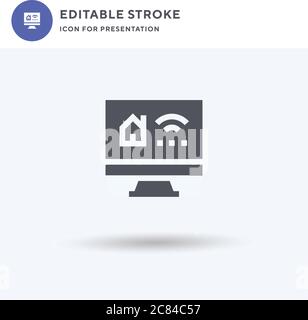 Smarthome icon vector, filled flat sign, solid pictogram isolated on white, logo illustration. Smarthome icon for presentation. Stock Vector
