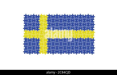 Sweden flag puzzle vector illustration Stock Vector