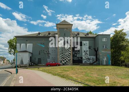 graffiti, street art at a bunker in Frankfurt Hoechst, Germany Stock Photo