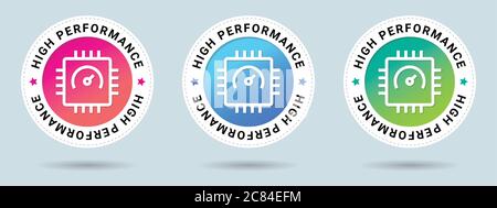 High-Performance System stamp vector illustration. Vector certificate icon. Vector combination for flat style certificate. Stock Vector