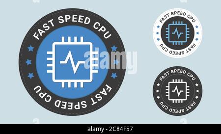 Fast Speed CPU stamp vector illustration. Vector certificate icon. Vector combination for flat style certificate. Stock Vector