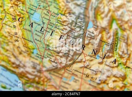 California - Nevada - Utah - Arizona Map labelled black illustration