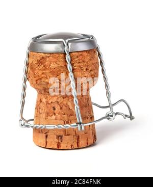 Champagne cork on white background Stock Photo