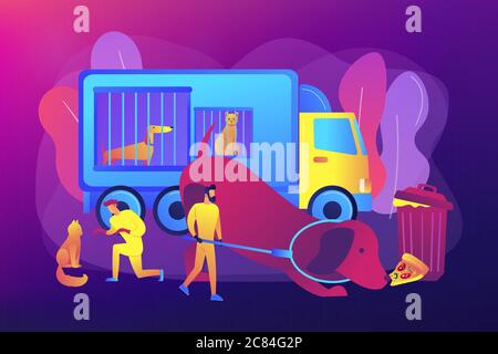Animal Control System Animal control service concept vector illustration Stock Vector Image ...