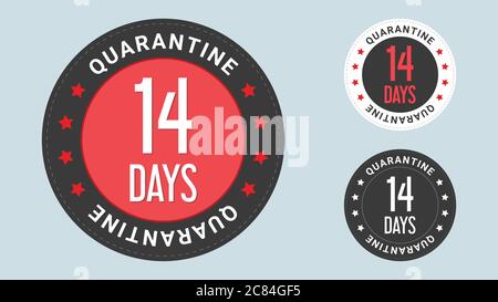 14 Days Quarantine stamp vector illustration. Vector certificate icon. Vector combination for certificate in flat style. Stock Vector