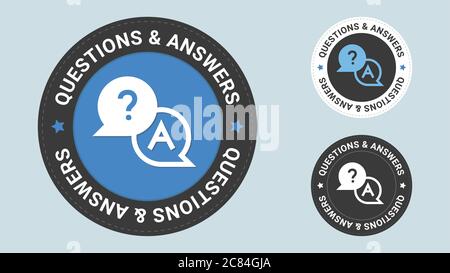 Questions and Answers stamp vector illustration. Vector certificate icon. Vector combination for certificate in flat style. Stock Vector
