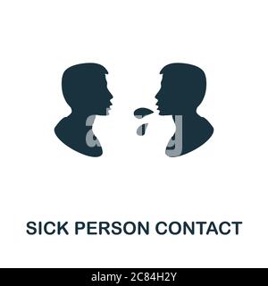 Sick Person Contact icon. Simple element from personal hygiene collection. Creative Sick Person Contact icon for web design, templates, infographics Stock Vector