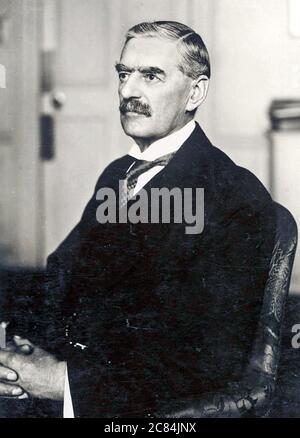 NEVILLE CHAMBERLAIN (1869-1940) British Conservative statesman about 1938 Stock Photo