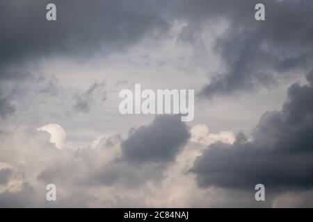 Dramatic gray clouds in the sky. Beautiful gray and white cloudy sky Stock Photo