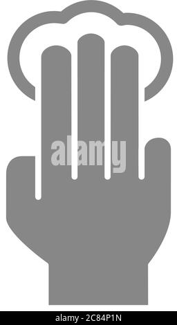 Multitouch for three fingers grey icon. Touch screen finger gesture ...