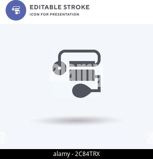 Sphygmomanometer icon vector, filled flat sign, solid pictogram isolated on white, logo illustration. Sphygmomanometer icon for presentation. Stock Vector