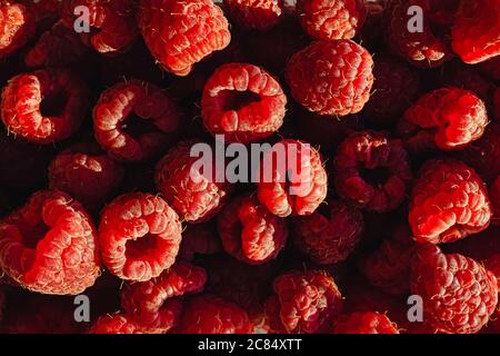 Fresh ripe raspberries close-up. Stock Photo
