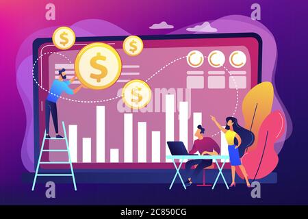 Data monetization concept vector illustration. Stock Vector