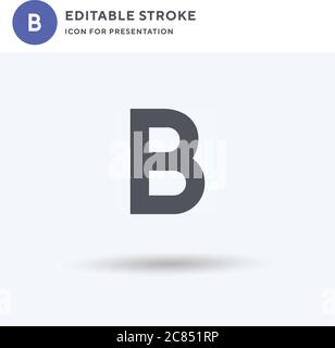 Bold icon vector, filled flat sign, solid pictogram isolated on white, logo illustration. Bold icon for presentation. Stock Vector