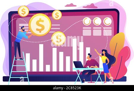 Data monetization concept vector illustration. Stock Vector