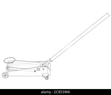 Outline Floor Car Jack Stock Photo