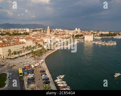 Split, Croatia - August 9 2018: Sunset over the Poljud Stadium, Hajduk Split  vs Steaua Bucharest in a UEFA Europa League qualifying game Stock Photo -  Alamy