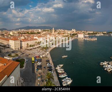 Split, Croatia - August 9 2018: Sunset over the Poljud Stadium, Hajduk Split  vs Steaua Bucharest in a UEFA Europa League qualifying game Stock Photo -  Alamy