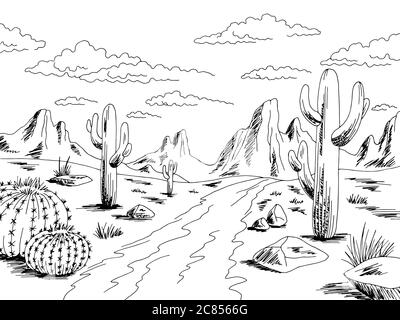 desert landscape drawings