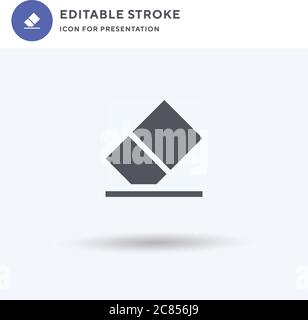 Eraser icon vector, filled flat sign, solid pictogram isolated on white, logo illustration. Eraser icon for presentation. Stock Vector