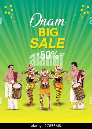 vector illustration of kerala chenda melam performance Stock Vector ...