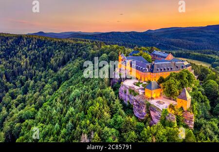 Mont Sainte-Odile Abbey in the Vosges Mountains, France Stock Photo