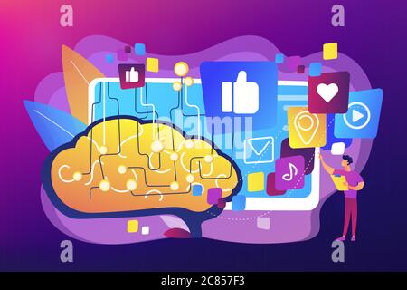 AI in social media abstract concept vector illustration Stock Vector ...