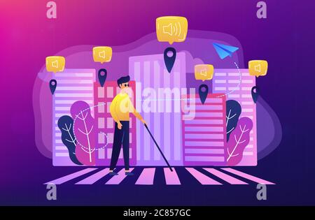 Barrier-free environment and smart city concept illustration. Stock Vector