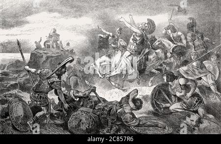 Xenophon of Athens, leader of the mercenaries, known as the Ten Thousand, after the Battle of Cunaxa Stock Photo
