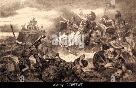 Xenophon of Athens, leader of the mercenaries, known as the Ten Thousand, after the Battle of Cunaxa Stock Photo