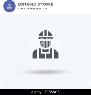Electrician icon vector, filled flat sign, solid pictogram isolated on white, logo illustration. Electrician icon for presentation. Stock Vector