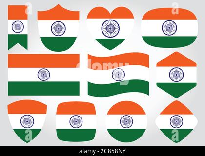 India flag vector illustration.Happy independence day India vector illustration.Indian Independence Day concept 15th August.Flag designs.Republic day Stock Vector