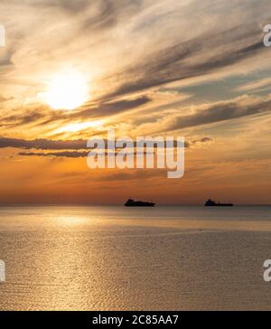 Sunset Hour on the Baltic Sea Stock Photo