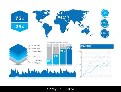 Data charts and graphs Stock Photo